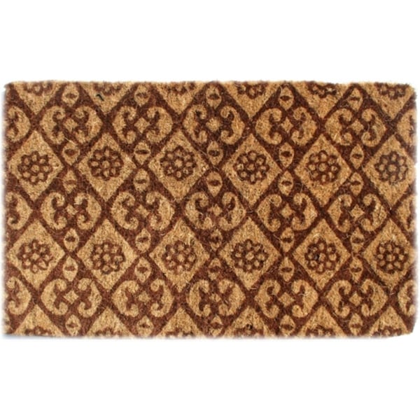 Jensendistributionservices Traditional Coir Doormat Brown Floral MI2592407 - main